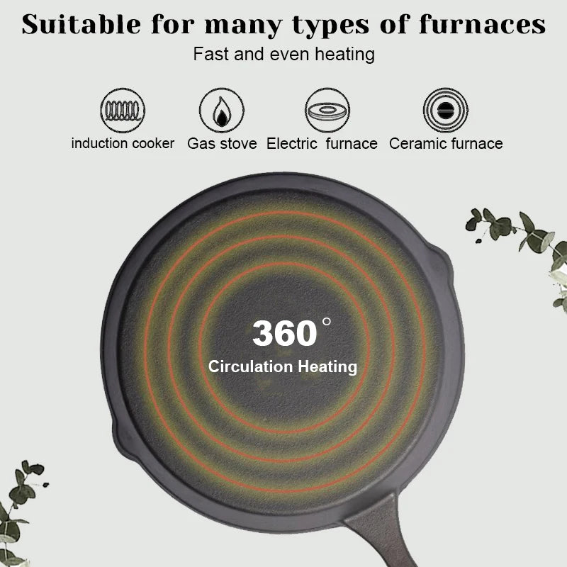 "3-piece cast iron cookware set, uncoated cast iron pan collection, 6-inch/8-inch/10-inch cast iron skillets, frying pans