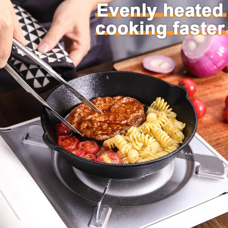"3-piece cast iron cookware set, uncoated cast iron pan collection, 6-inch/8-inch/10-inch cast iron skillets, frying pans