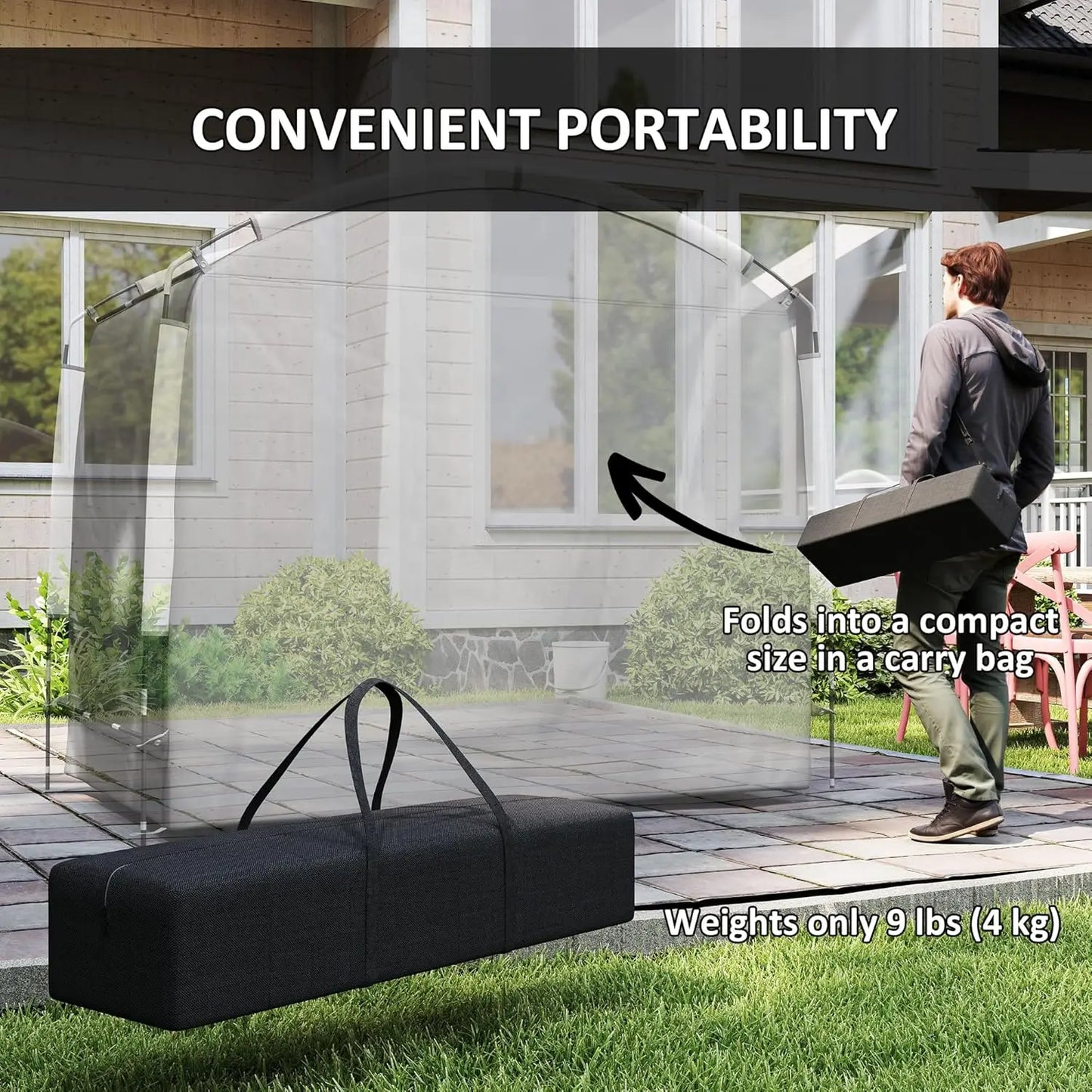Bike Storage Tent, Portable Bicycle Storage Shed, Waterproof Outdoor Bike Cover with 210D Oxford Fabric and Carry Bag Tools