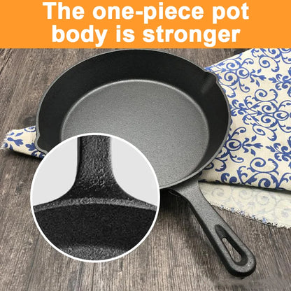 "3-piece cast iron cookware set, uncoated cast iron pan collection, 6-inch/8-inch/10-inch cast iron skillets, frying pans