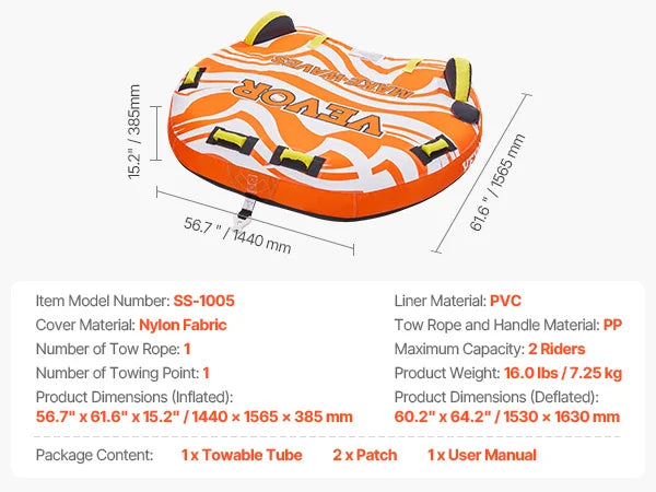 1-2 Riders Towable Tubes