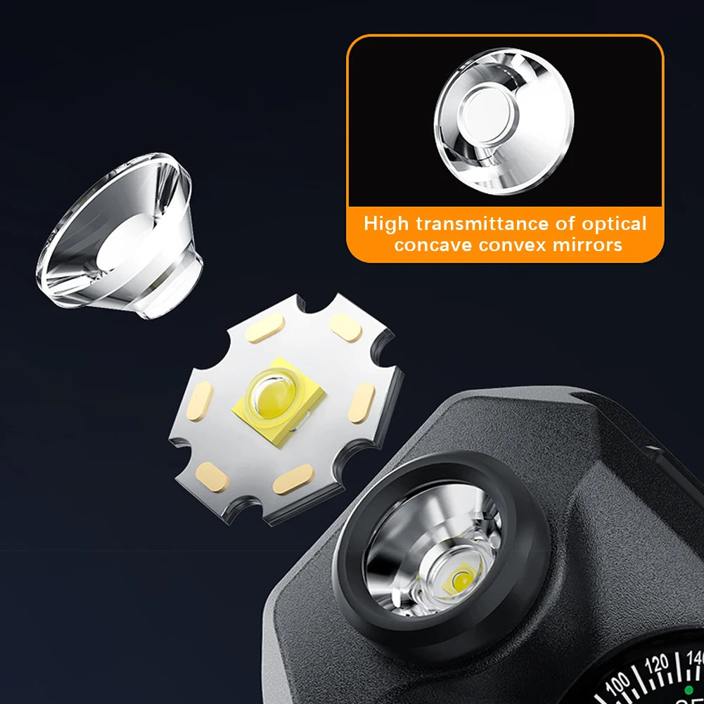 LED Wristwatch Flashlight LED Torch Wrist Light IPX4 Waterproof Wrist Watch Torch Light Power Display for Running Hiking Camping