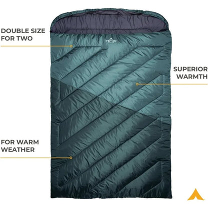 TETON Mammoth, 20 Degree and 0 Degree Sleeping Bags, Double Sleeping Bag, A Warm Bag the Whole Family can Enjoy.