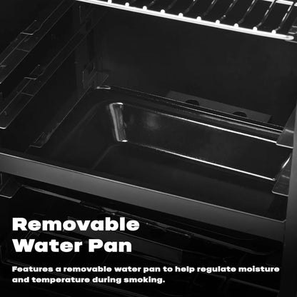 Propane Smoker with Cover, Vertical Gas Smokers Grill with Temperature Control Outdoor Heavy Duty Three Removable Smoking Shelve