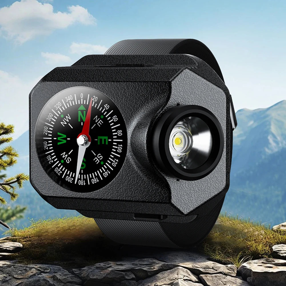 LED Wristwatch Flashlight LED Torch Wrist Light IPX4 Waterproof Wrist Watch Torch Light Power Display for Running Hiking Camping