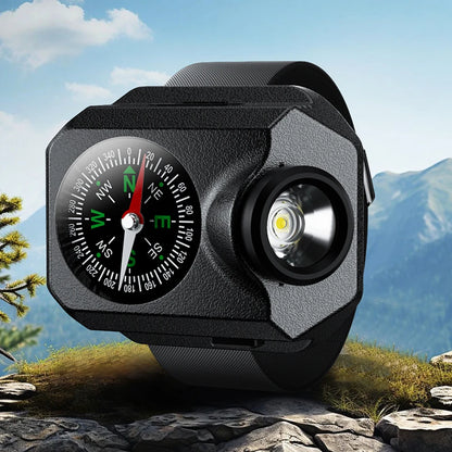 LED Wristwatch Flashlight LED Torch Wrist Light IPX4 Waterproof Wrist Watch Torch Light Power Display for Running Hiking Camping