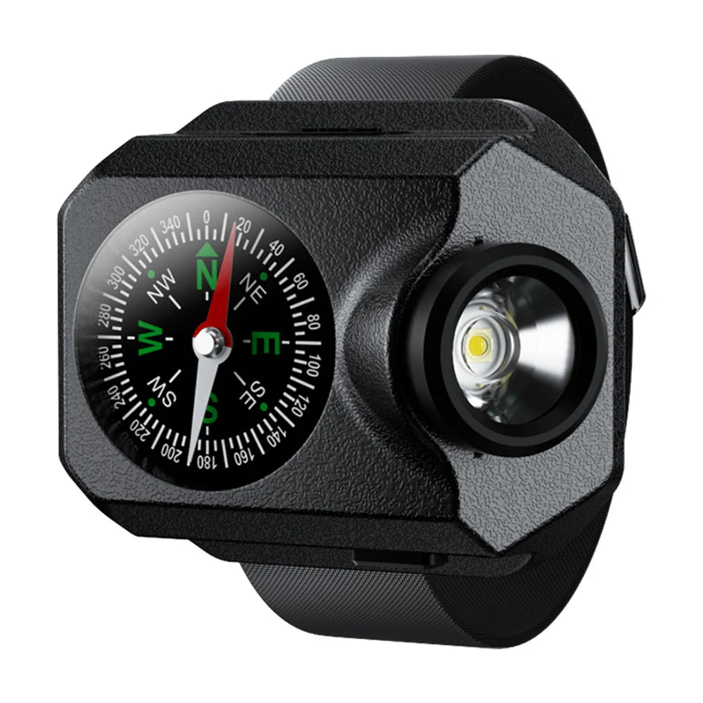 LED Wristwatch Flashlight LED Torch Wrist Light IPX4 Waterproof Wrist Watch Torch Light Power Display for Running Hiking Camping
