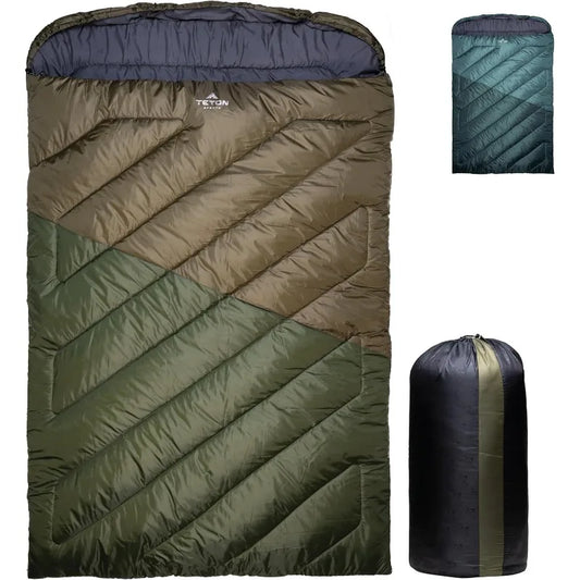 TETON Mammoth, 20 Degree and 0 Degree Sleeping Bags, Double Sleeping Bag, A Warm Bag the Whole Family can Enjoy.