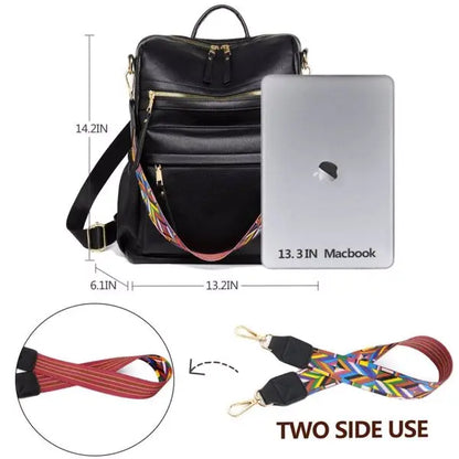 PU Leather Backpack Purse For Women Convertible Ladies Fashion Casual Large School Shoulder Bags