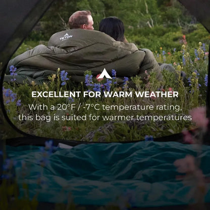 TETON Mammoth, 20 Degree and 0 Degree Sleeping Bags, Double Sleeping Bag, A Warm Bag the Whole Family can Enjoy.
