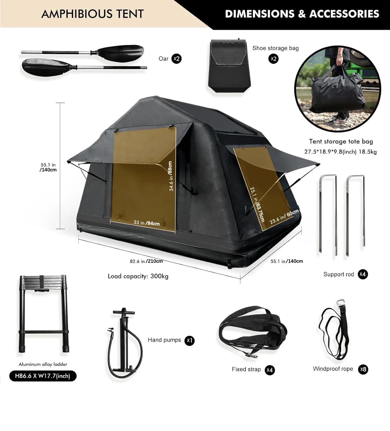 Roof Top/Amphibious Inflatable Tent