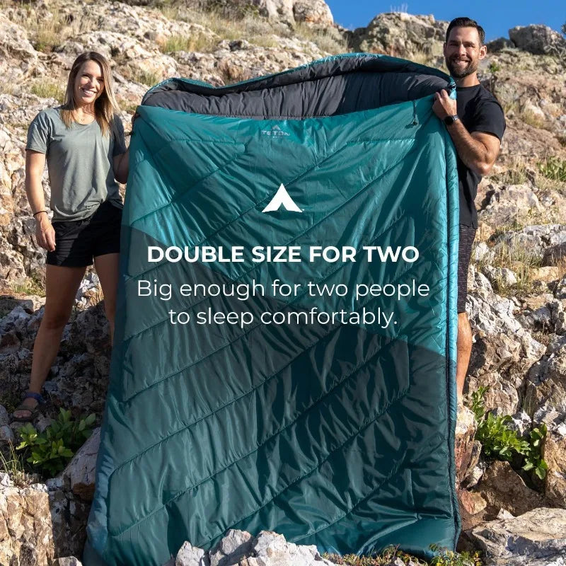 TETON Mammoth, 20 Degree and 0 Degree Sleeping Bags, Double Sleeping Bag, A Warm Bag the Whole Family can Enjoy.