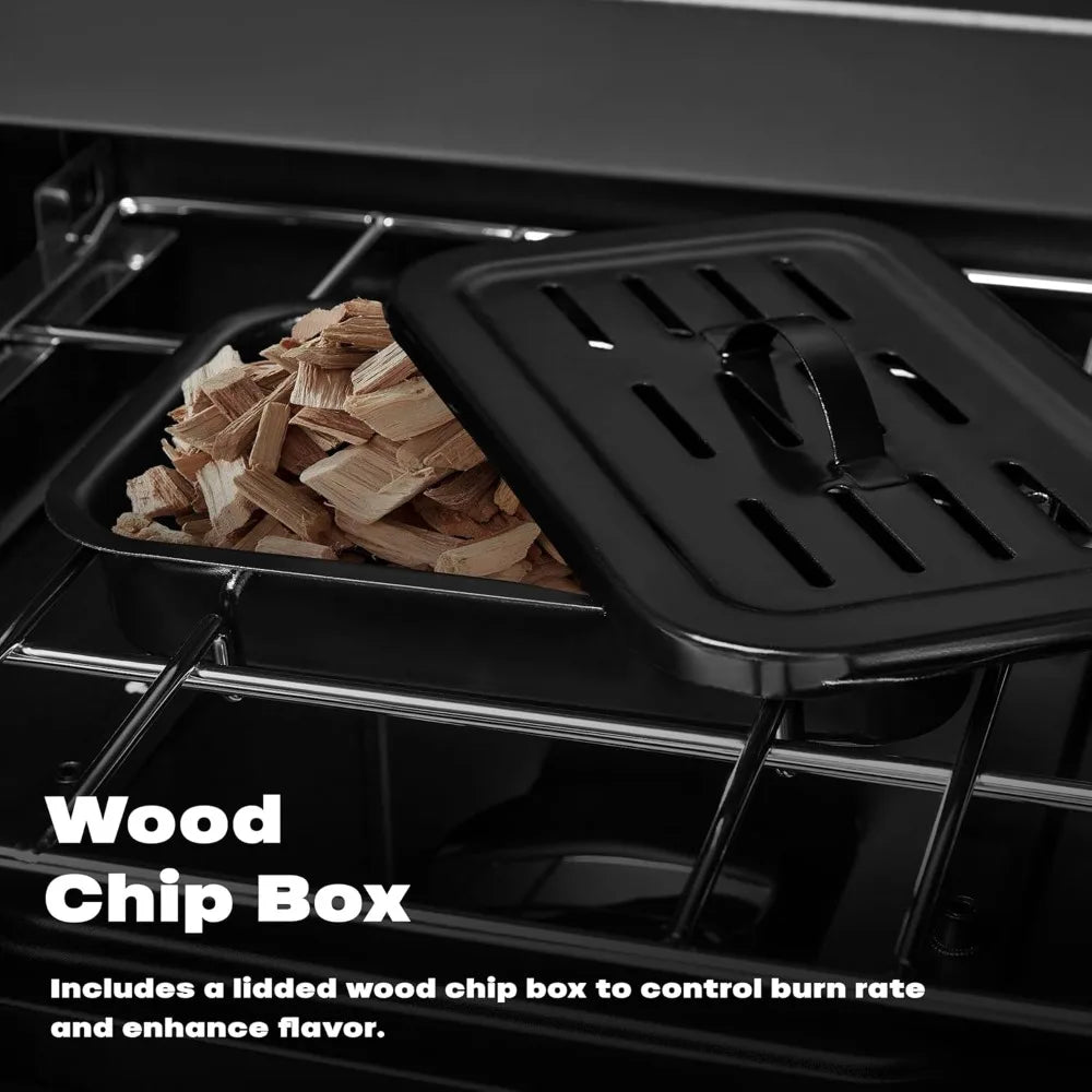 Propane Smoker with Cover, Vertical Gas Smokers Grill with Temperature Control Outdoor Heavy Duty Three Removable Smoking Shelve