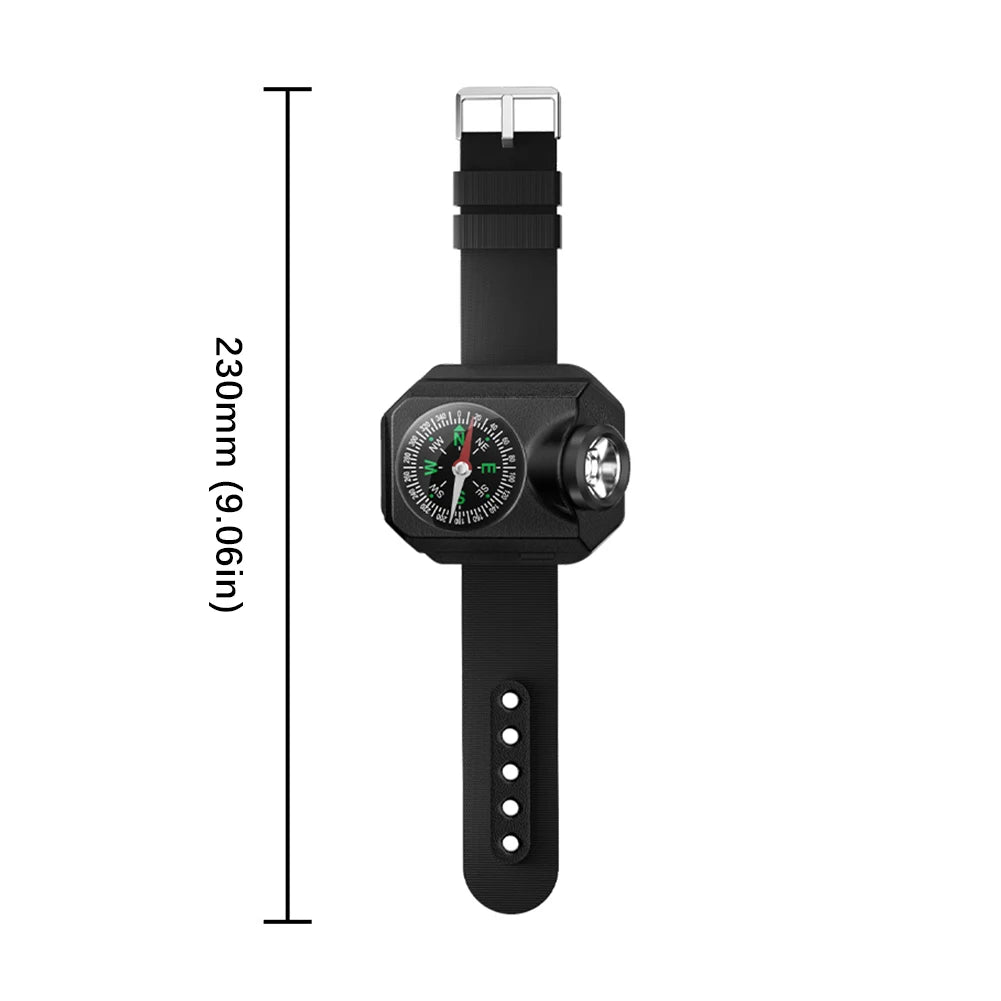 LED Wristwatch Flashlight LED Torch Wrist Light IPX4 Waterproof Wrist Watch Torch Light Power Display for Running Hiking Camping